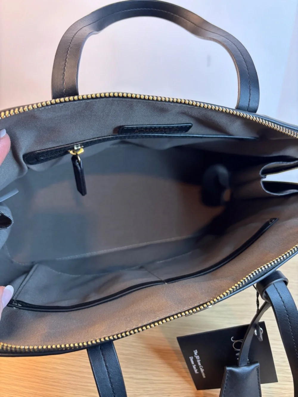 Joan &‎ David Black Leather Dome Satchel NWT